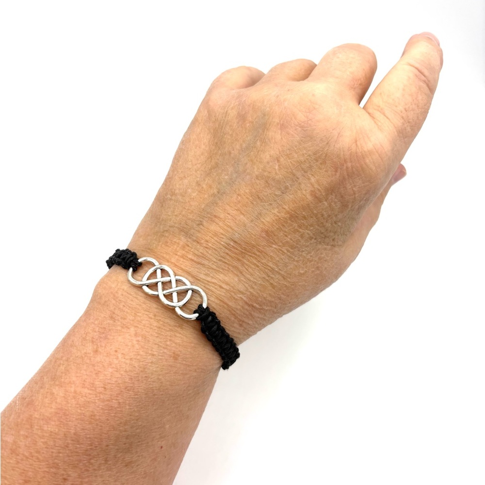 Hand Crafted Black and Silver Celtic Knot Bracelet - Picture 6 of 9